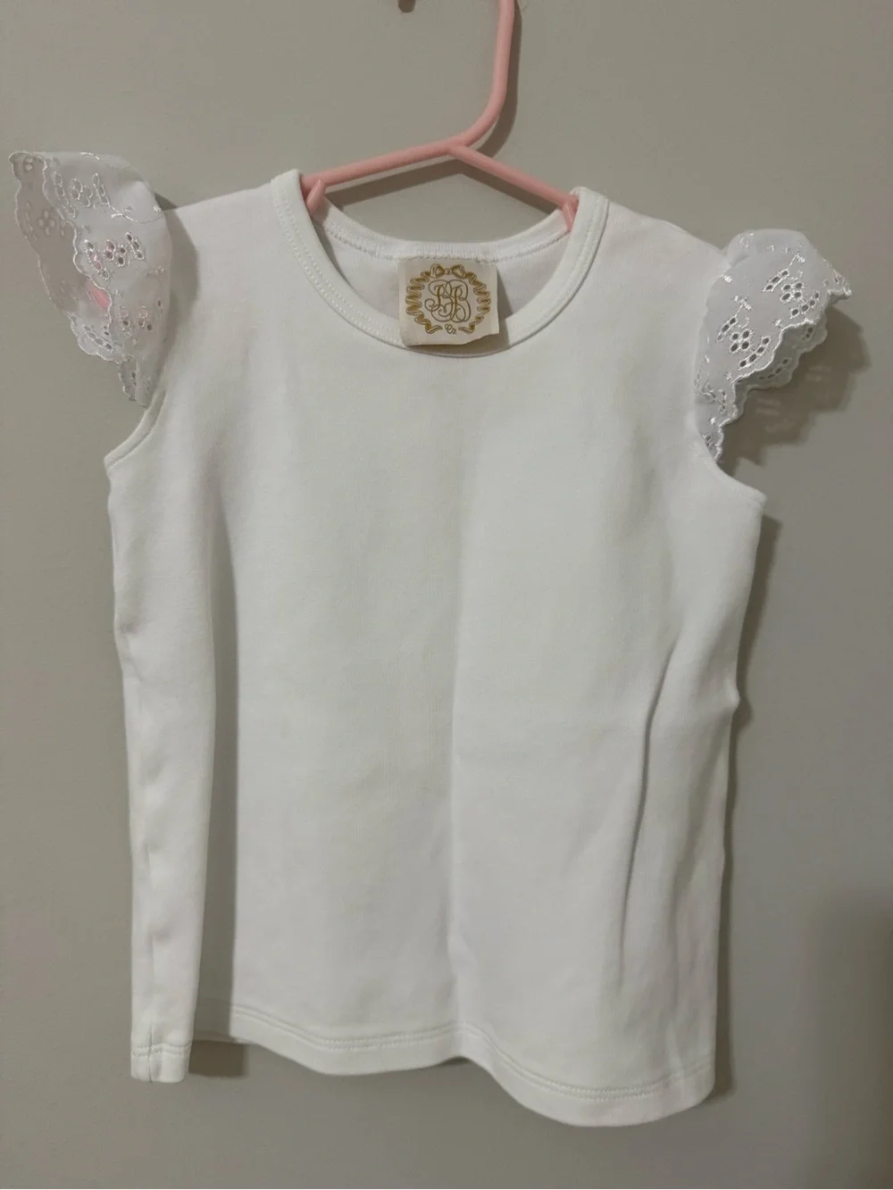 The Beaufort Bonnet Company White Eyelet Flutter Sleeve Tank